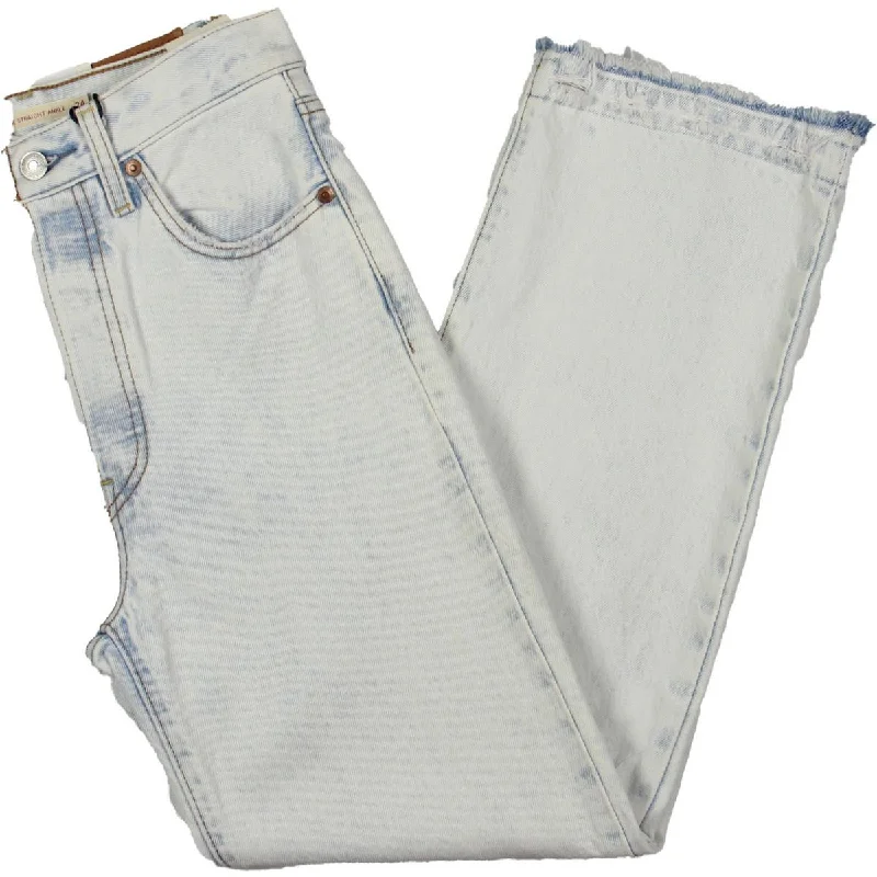 Levi's Womens High Rise Distressed Straight Leg Jeans Elegant High-Waisted Flared Jeans Levi's Womens High Rise Distressed Straight Leg Jeans Elegant High-Waisted Flared Jeans