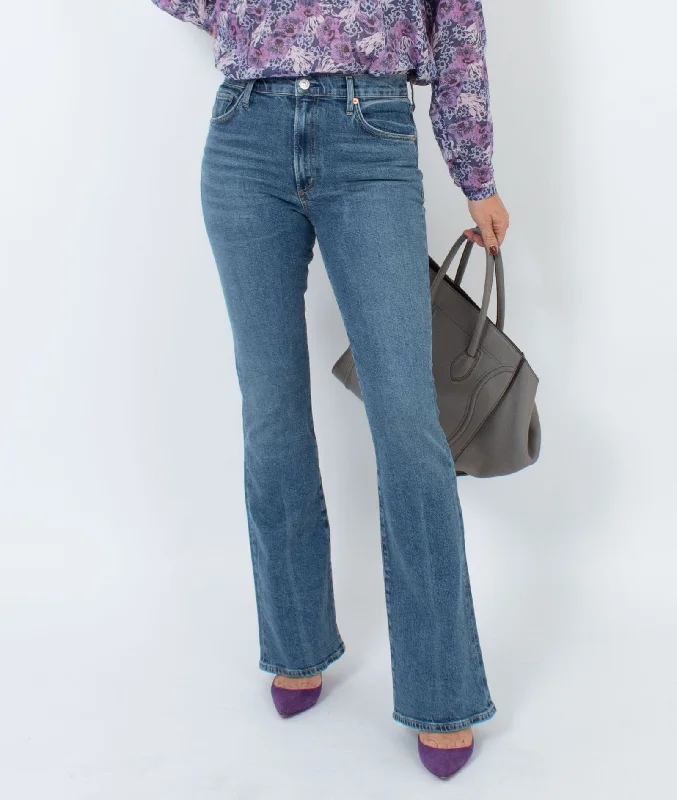 " Liliah" Wide Leg Jeans Comfortable Faded High-Rise Jeans