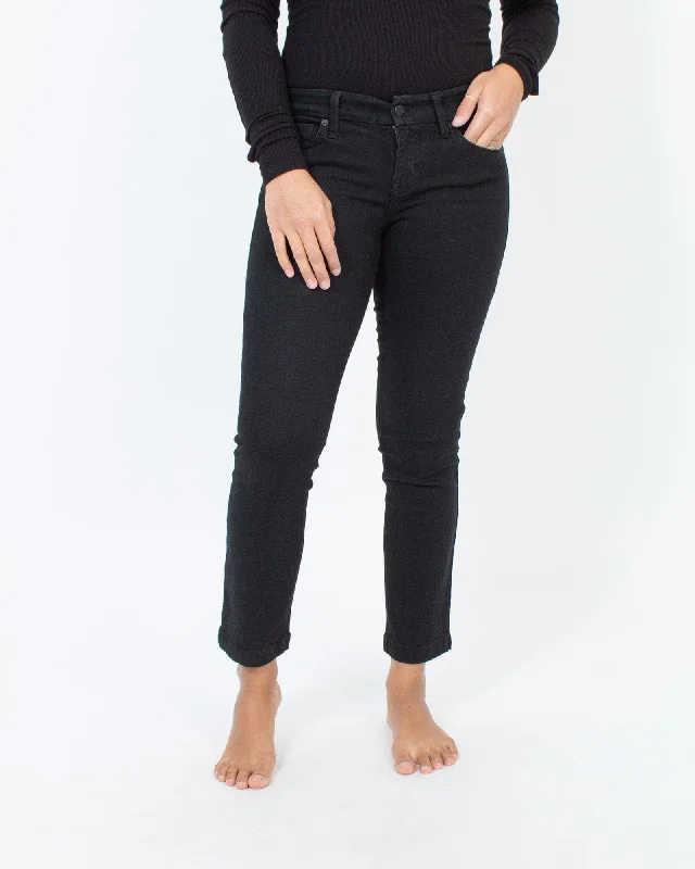"Lily Crop" Black Jeans Cozy Tencel Blend Denim Jeans