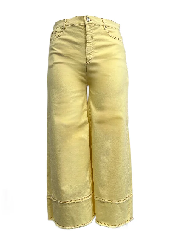 Marina Rinaldi Women's Yellow Rende Straight Leg Jeans NWT Comfortable Full-Length Denim Jeans Marina Rinaldi Women's Yellow Rende Straight Leg Jeans NWT Comfortable Full-Length Denim Jeans