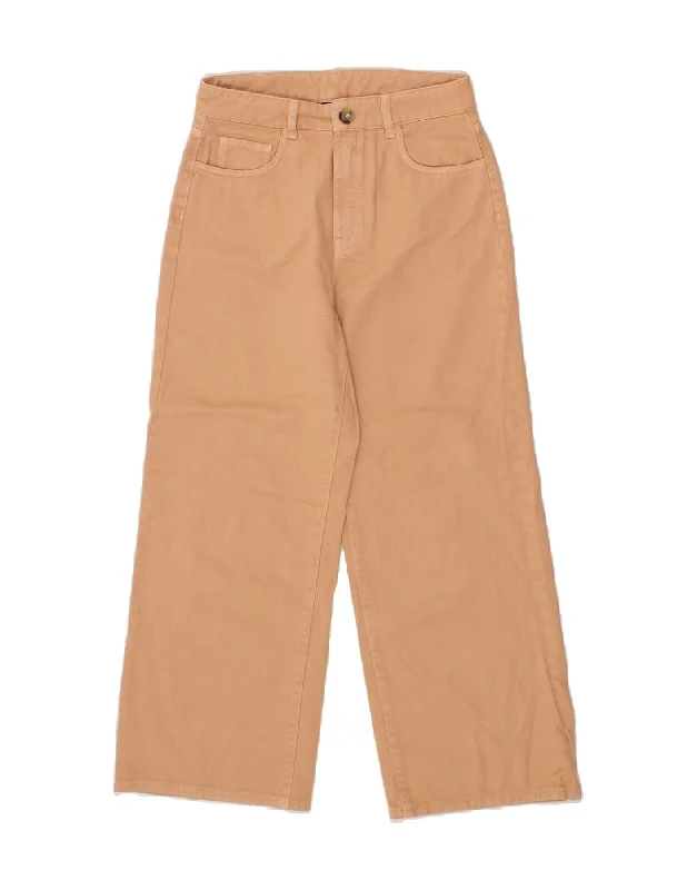 MASSIMO DUTTI Womens High Rise Wide Leg Jeans EU 36 XS W25 L26 Beige Fashionable Cropped Denim Jeans MASSIMO DUTTI Womens High Rise Wide Leg Jeans EU 36 XS W25 L26 Beige Fashionable Cropped Denim Jeans