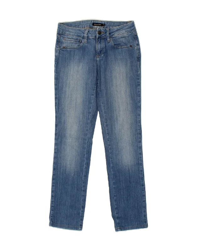 MASSIMO DUTTI Womens Slim Jeans W26 L30 Blue Cotton Trendy Patchwork Denim Jeans