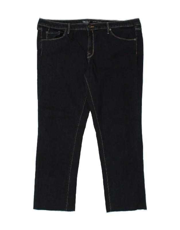 MOSSIMO Womens Mid Rise Straight Jeans US 18 2XL W40 L29 Navy Blue Cotton Stylish High-Rise Mom Jeans