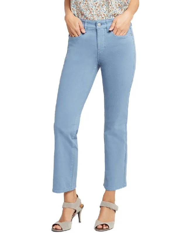 NYDJ Marilyn Blue Stone Straight Leg Jean Trendy Low-Rise Slim Jeans