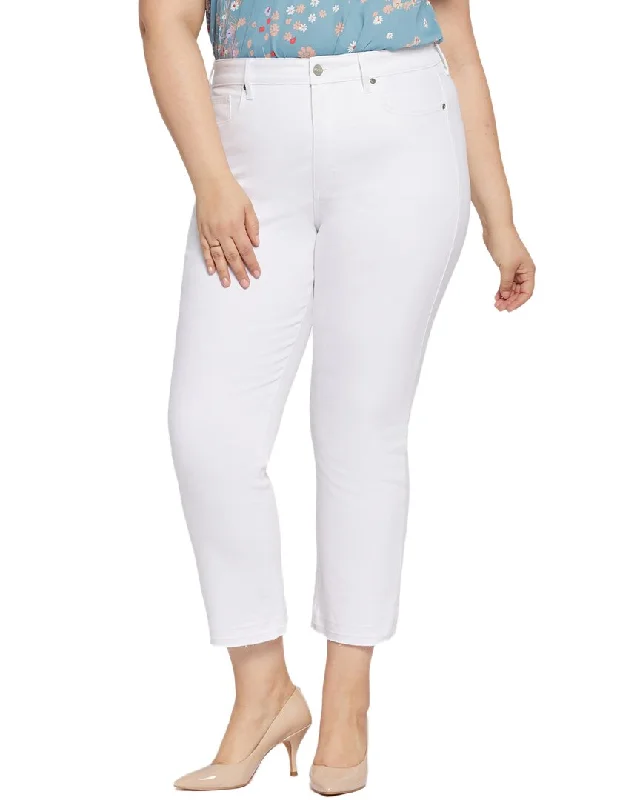 NYDJ Marilyn Optic White Straight Leg Jean Trendy Classic Fit Jeans