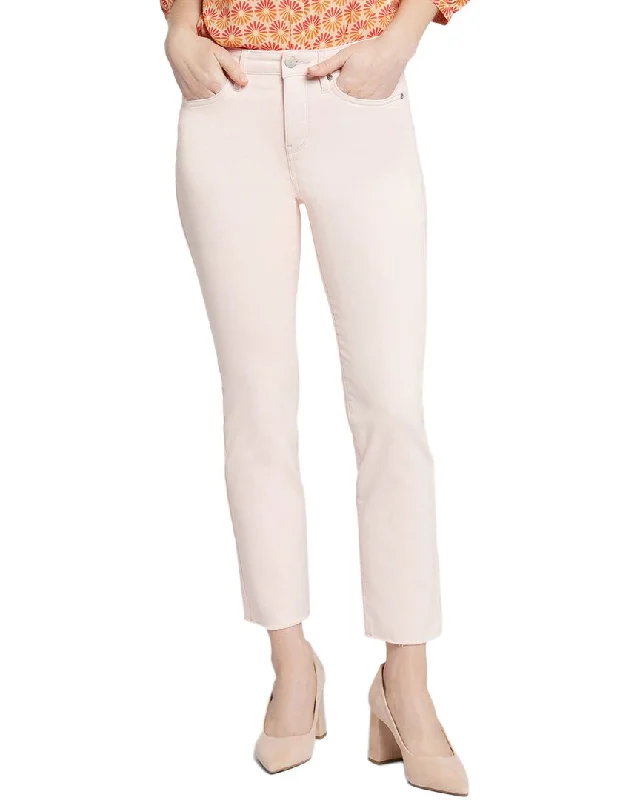 NYDJ Sheri Carnation Ankle Jean Elegant Raw Hem Jeans