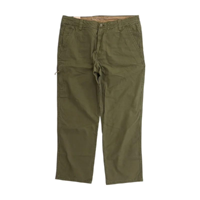 Olive Solid Regular Jeans Fashionable Raw Hem Bootcut Jeans