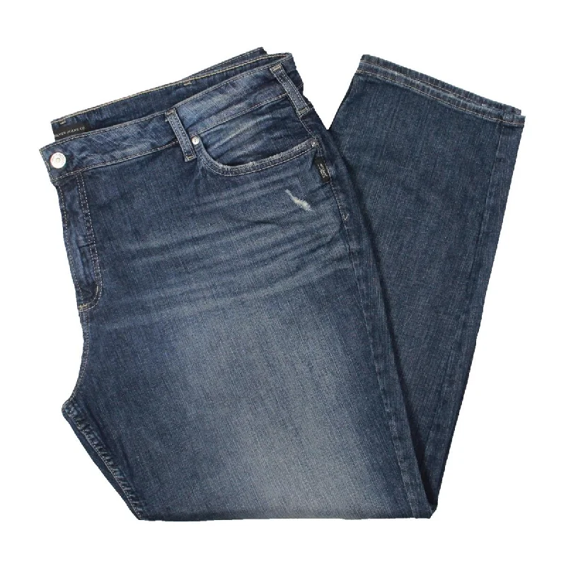 Silver Jeans Co. Womens Plus Denim Mid Rise Straight Leg Jeans Stylish Bootcut Denim Jeans Silver Jeans Co. Womens Plus Denim Mid Rise Straight Leg Jeans Stylish Bootcut Denim Jeans