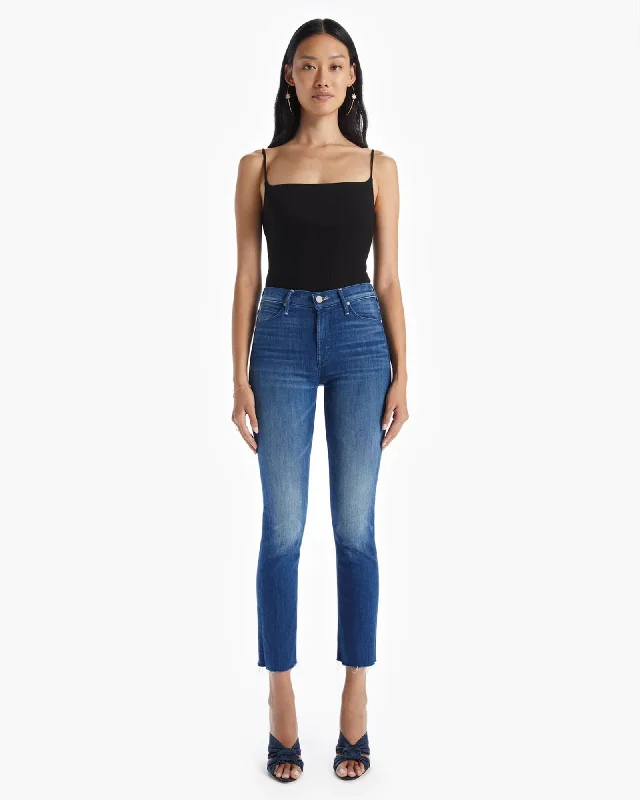 "The Mid Rise Dazzler Ankle Fray" Jeans Casual Bootcut Ripped Jeans