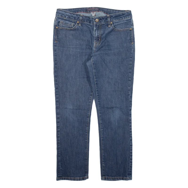 TOMMY HILFIGER Crop Jeans Blue Denim Slim Skinny Womens W28 L24 Trendy Wide-Legged High-Waist Jeans TOMMY HILFIGER Crop Jeans Blue Denim Slim Skinny Womens W28 L24 Trendy Wide-Legged High-Waist Jeans