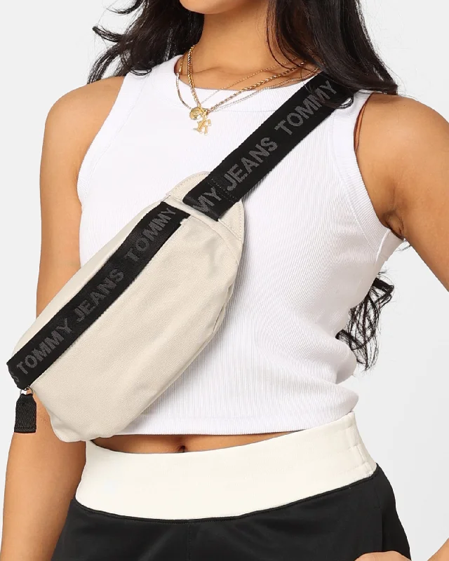 Tommy Jeans Essential Bum Bag Beige Comfortable Drawstring Waist Jeans