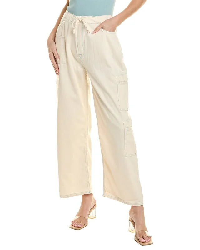 Triarchy Ms. Madge Drawstring White Cargo Jean Chic Ripped Jeans