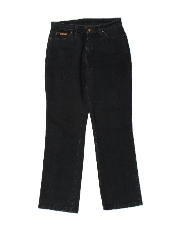 WRANGLER Womens Straight Jeans W28 L30 Navy Blue Elegant High-Waisted Flared Jeans