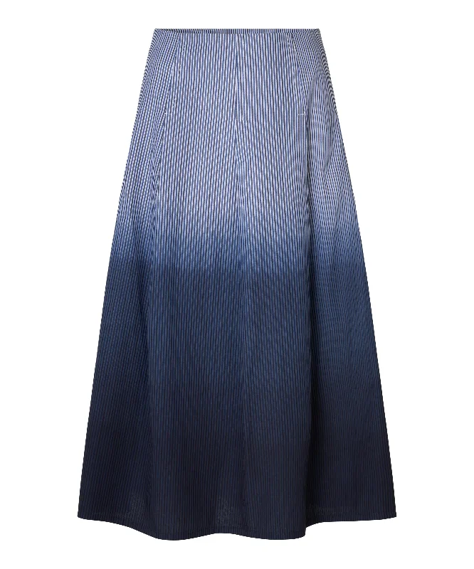 1006818 MaSabin Striped Skirt - Maritime Blue ruffled skirt detail