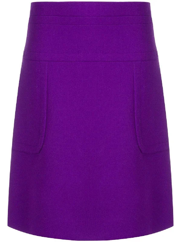 panelled high waist A-line skirt leather skirt bold