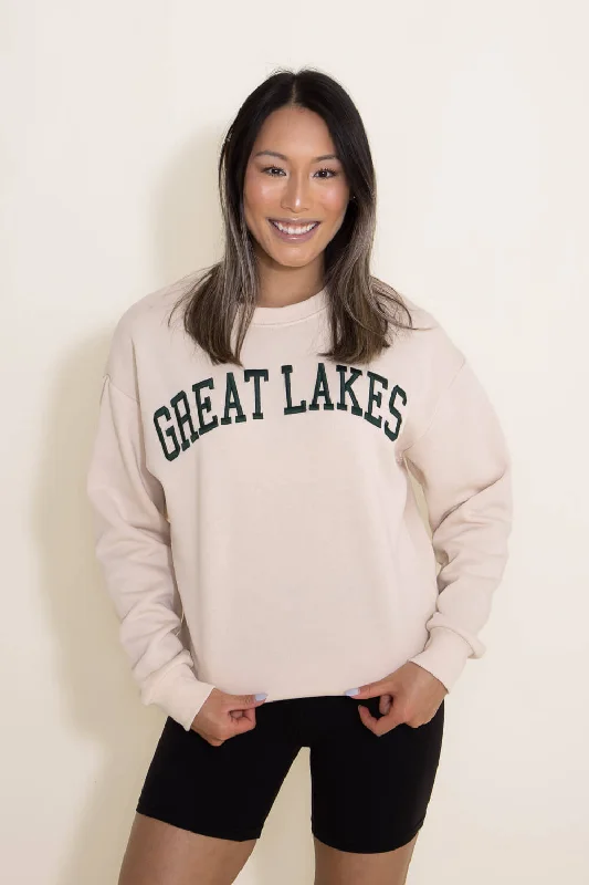 1897 Active Great Lakes Sweatshirt for Women in Cream | GT054-GREATLAKES-CREAM Hoodie with Button Classic Timeless 1897 Active Great Lakes Sweatshirt for Women in Cream | GT054-GREATLAKES-CREAM Hoodie with Button Classic Timeless