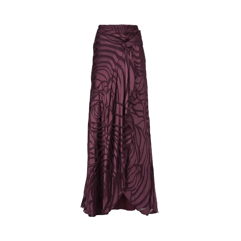 Alberta Ferretti Women's Bordeaux Skirt boho skirt vibe