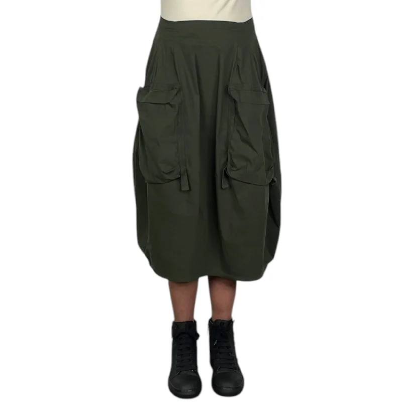 CURVED CARGO SKIRT flowy skirt hem