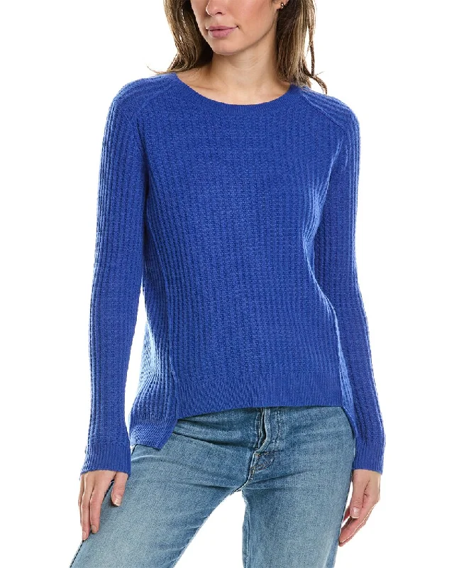 Alashan Cashmere Cuddled Up Thermal Cashmere Sweater Mesh Blend Leather Blend Suede Blend