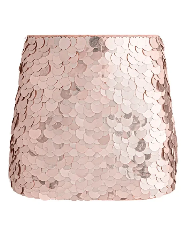 Pearl Blush Rubi Embellished Low Rise Micro Skirt leather skirt sleek
