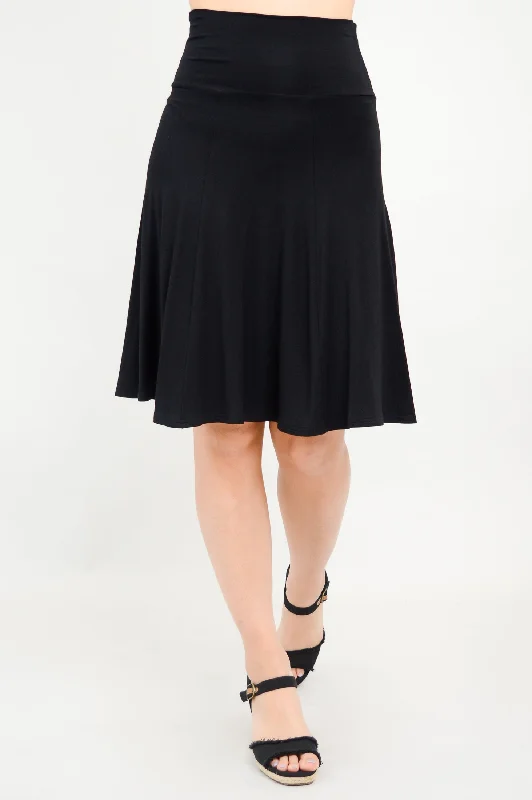 Aly Skirt, Black, Bamboo linen skirt breathable