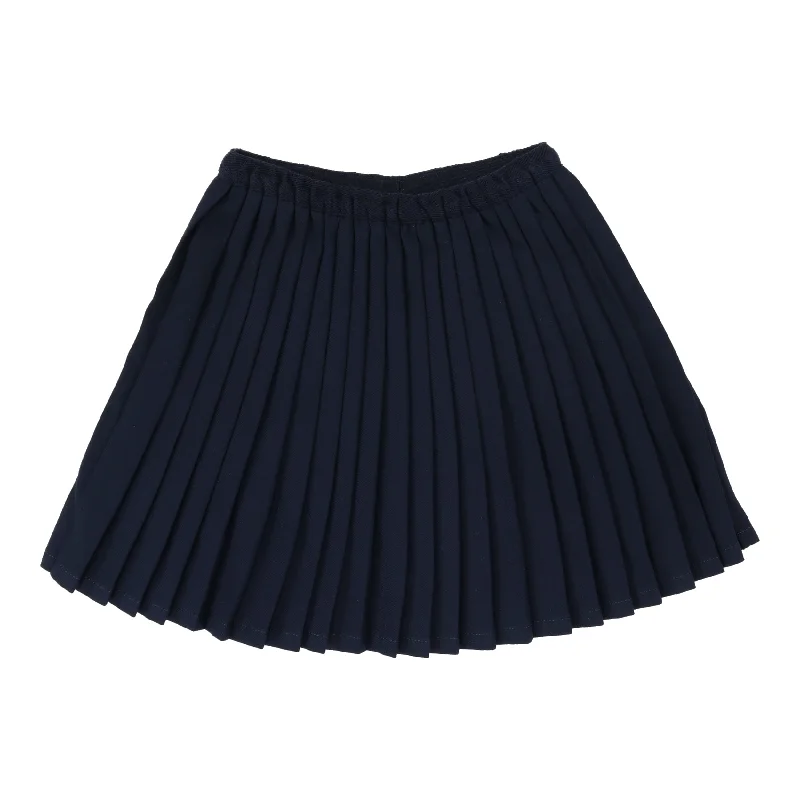 Analogie Navy Knife Pleated Skirt velvet skirt sumptuous