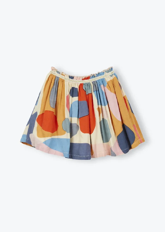 ARSENE COLORFUL PRINT SKIRT corduroy skirt textured