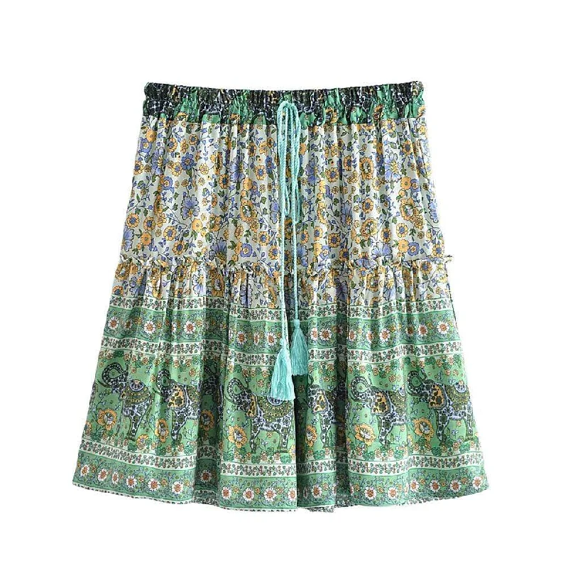 Boho Floral Mini Skirt lace skirt intricate