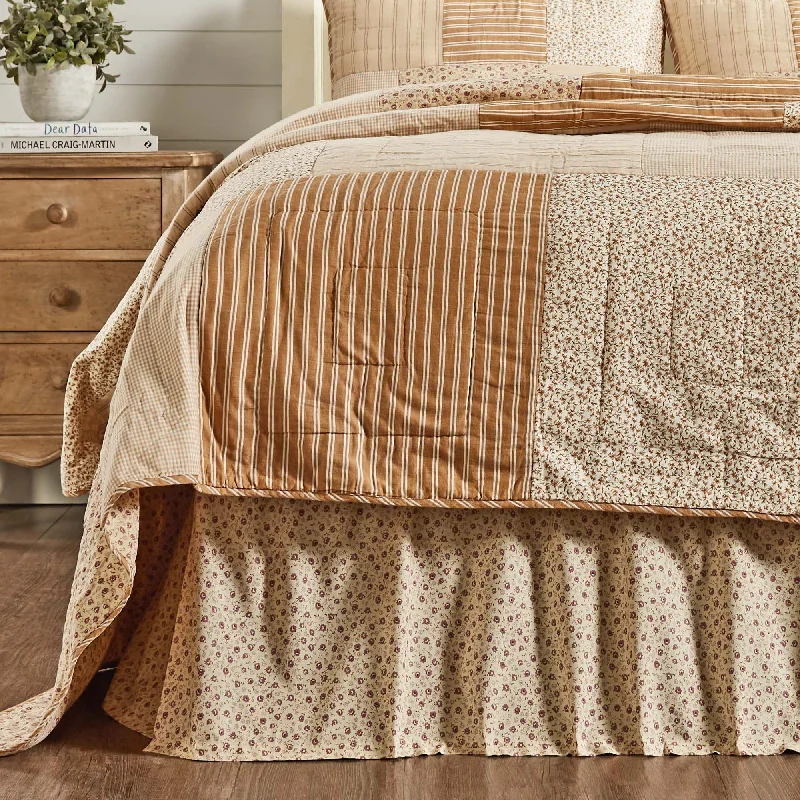 Camilia Queen Bed Skirt 60x80x16 VHC Brands zip skirt side