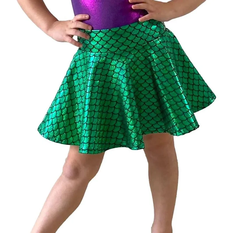 Children's Mermaid Scales Skater Skirt | Many Colors cashmere skirt plush