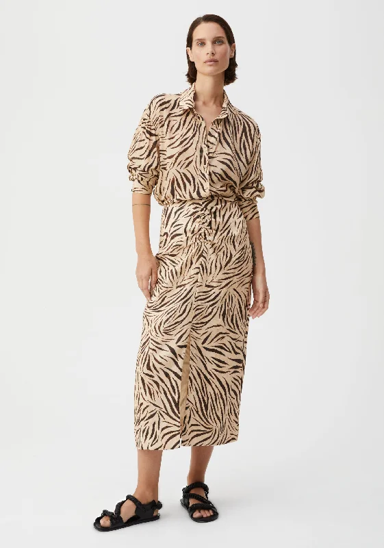 Christel Linen Skirt_Print velvet skirt luxurious