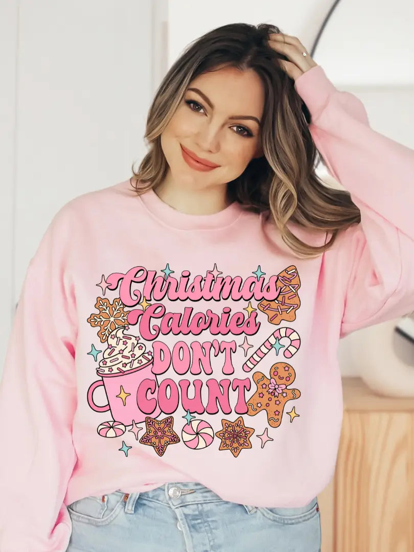 Christmas Calories Don't Count Christmas Sweatshirt Hoodie Jacket Zipper Layering