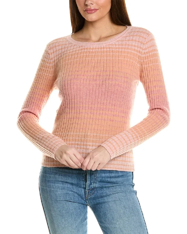 Collaboration Meredith Ombre Ribbed Cashmere Sweater Collared Crew Neck Turtle Neck