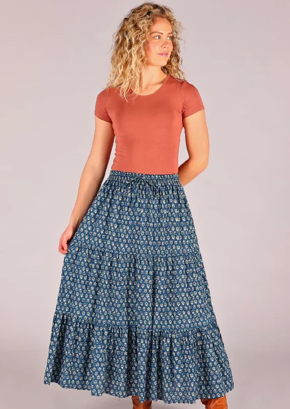 Maxi Skirt Bluebell tiered skirt playful