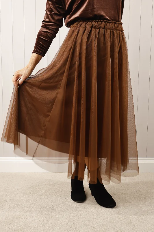 Dilly Plain net skirt  Bronze chiffon skirt delicate