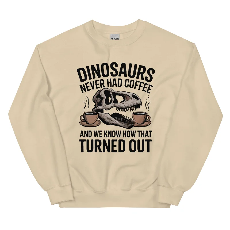Dinosaurs Never Had Coffee - Dinosaur Sweatshirt Hoodie with Tie-Dye Psychedelic Retro Dinosaurs Never Had Coffee - Dinosaur Sweatshirt Hoodie with Tie-Dye Psychedelic Retro
