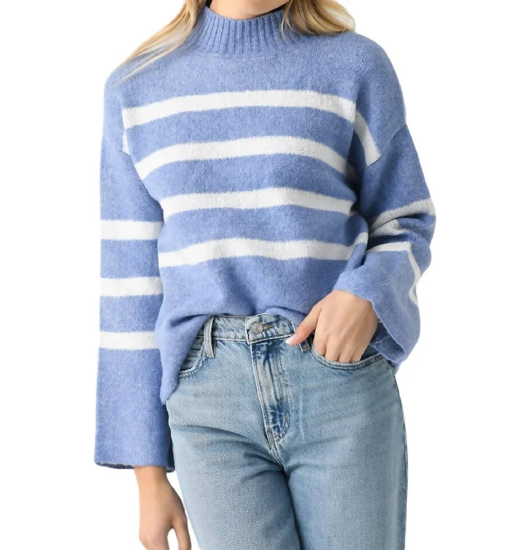 Everett Sweater In Blue Nylon Fabric Polyester Fabric Spandex Fabric