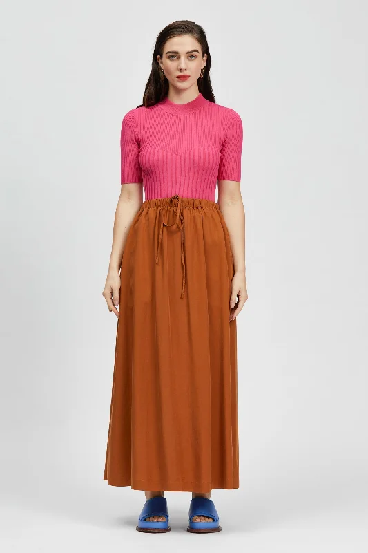 Explorar Skirt Brown leather skirt refined