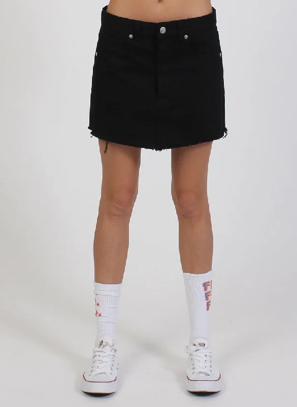 Federation | Welcome Skirt | Black casual skirt length