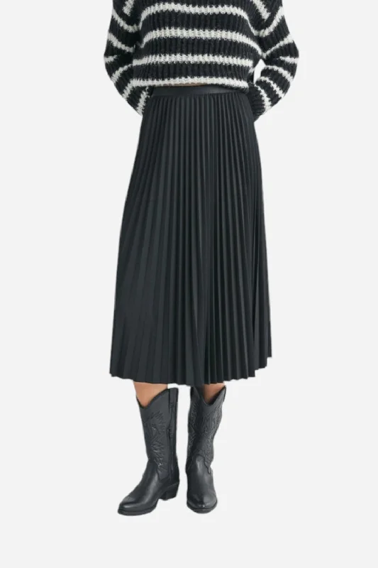 Sadie & Sage Full of Charm Midi Skirt Black leather skirt bold