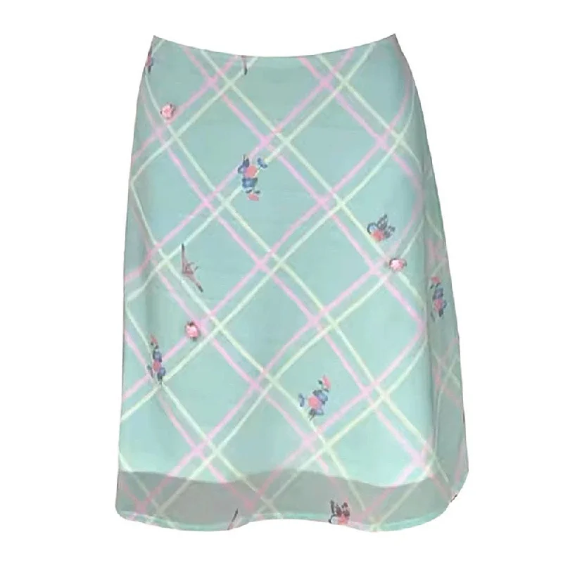 Garden Of Envy Mint Green Plaid Skirt modal blend skirt