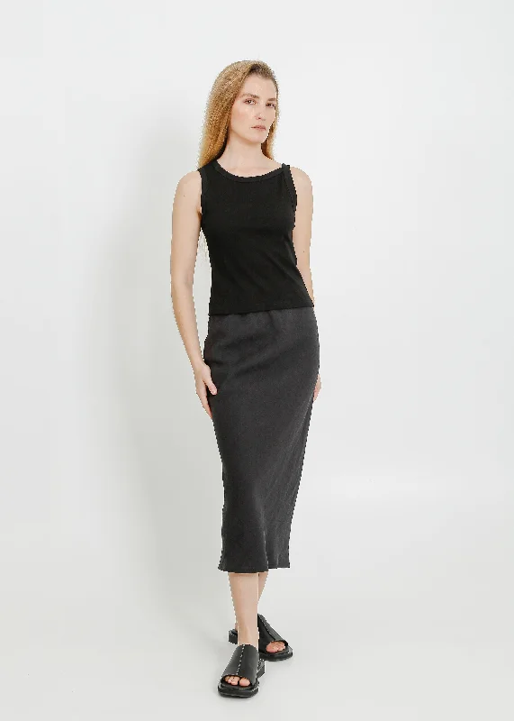 GEORGIA SKIRT / BLACK denim skirt classic