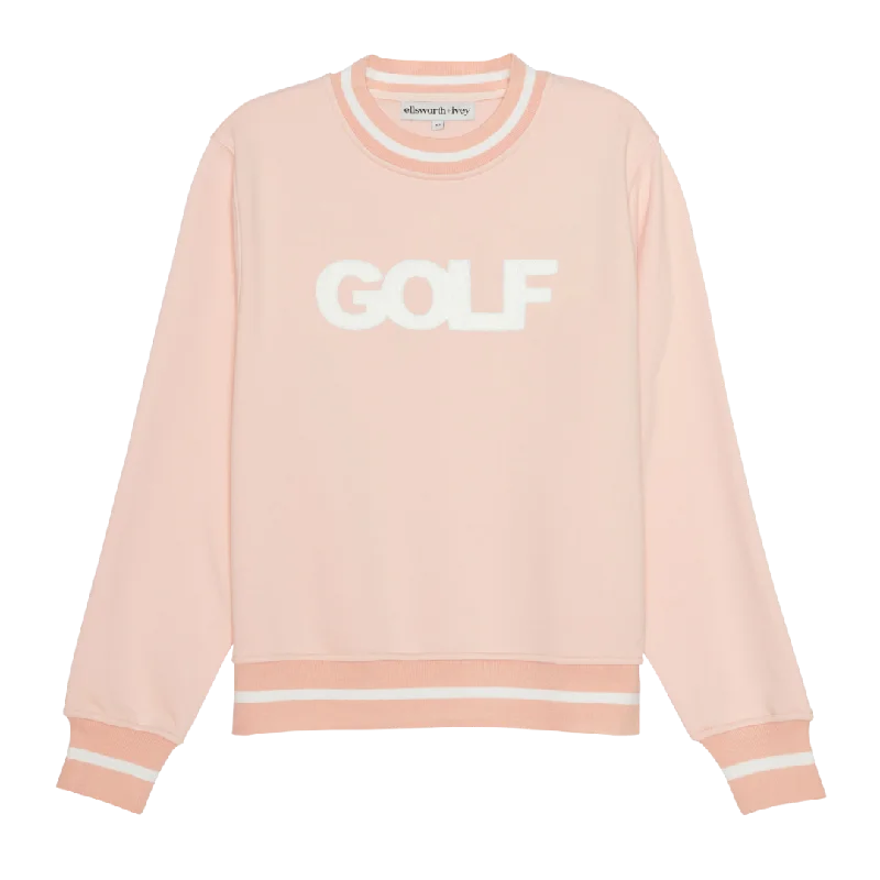 Golf Sweatshirt - Pink Hoodie with Longline Fit Extended Stylish