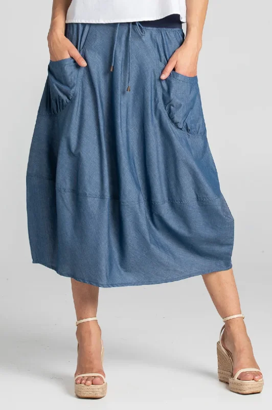 Guru Skirts - Chambray seamless skirt comfort