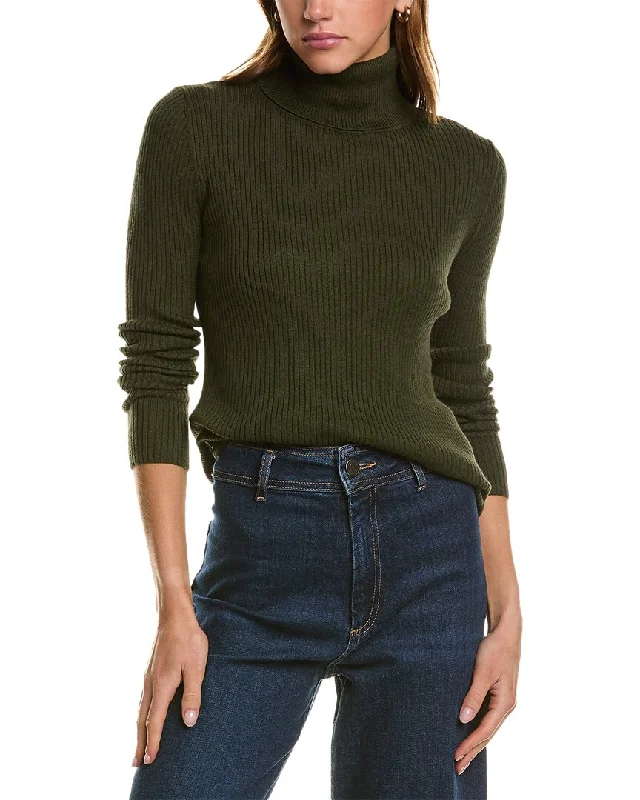 Hannah Rose Turtleneck Cashmere-Blend Sweater Chenille Blend Fleece Blend Nylon Blend