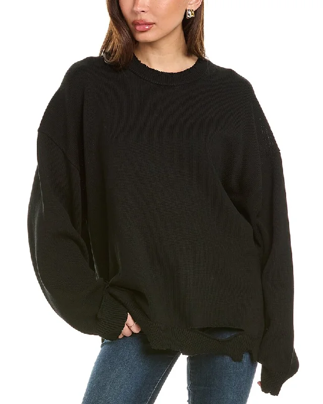 Helmut Lang Rib Sweater Terry Blend Velvet Blend Canvas Blend