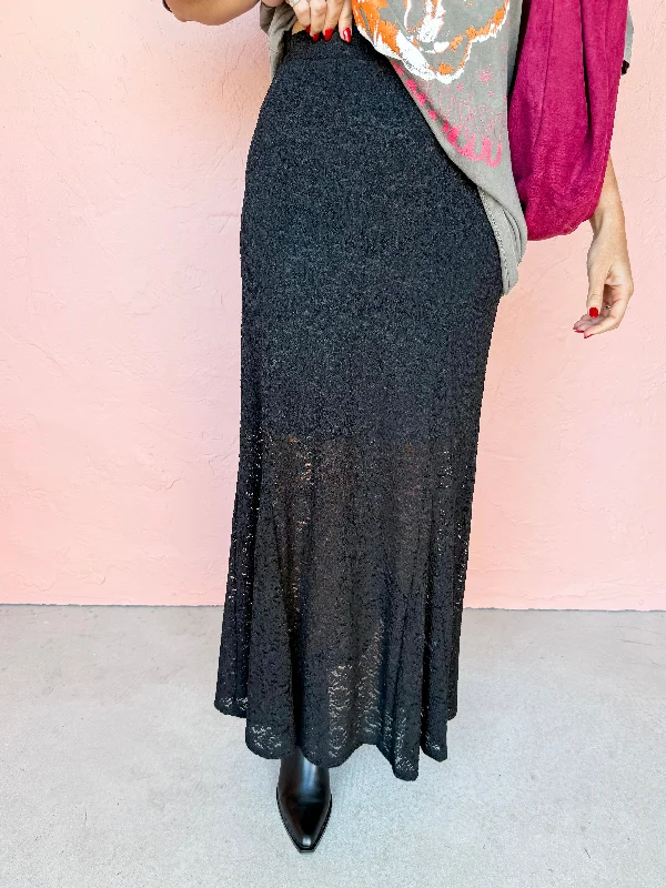 Magical Feeling Lace Maxi Skirt velvet skirt luxury