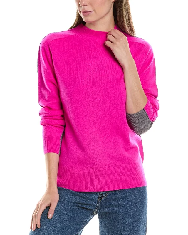 InCashmere Splice Cashmere Sweater Sequined Glittery Shiny