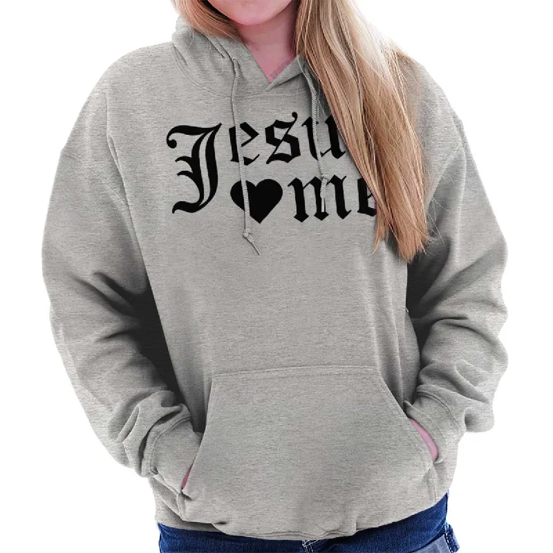 Jesus Hearts Me Hoodie Hoodie with Toggle Buttons Decorative Unique