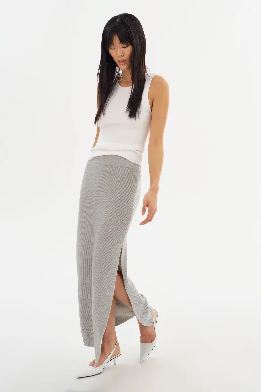 JILLIAN | Knit Midi Skirt chiffon skirt flowing
